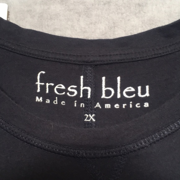 Fresh Bleu Modal Cotton Buttery Soft Blend Bottom Front Pockets Dark Navy 2X - Picture 10 of 11